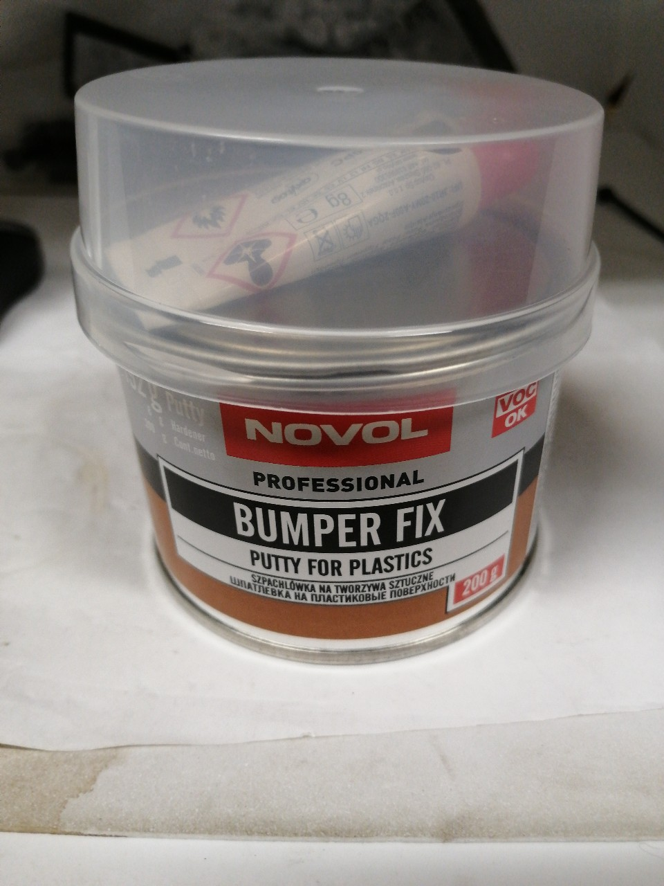 Купить запчасть АВТОХИМИЯ - 1170 Шпатлевка для пластика "NOVOL BUMPER FIX " (0,2кг)