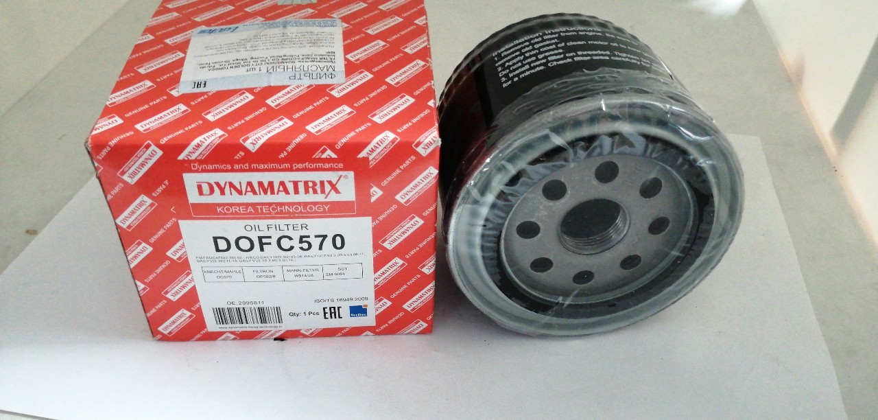 Купить запчасть DYNAMATRIX-KOREA - DOFC570 Фильтр масляный FIAT: DUCATO (244_) 2.3JTD 02-, DUCATO (250_/290_) 2.3D Multijet 06- \ IVECO: DAILY