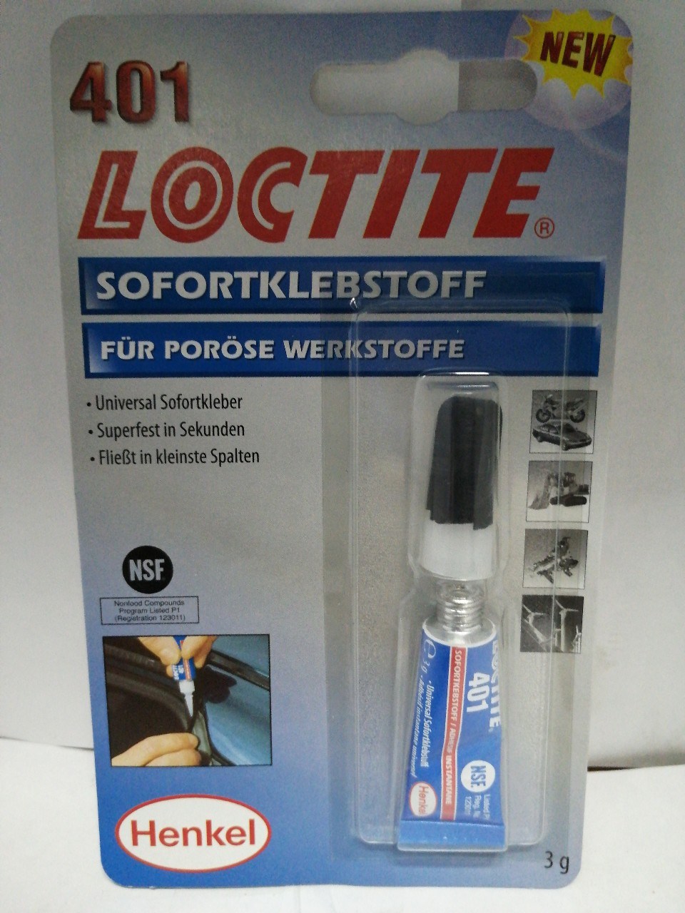 Купить запчасть HENKEL - 195904 Клей Loctite 401 циноакрилатный моментальный 195904 [3 гр] (Henkel)