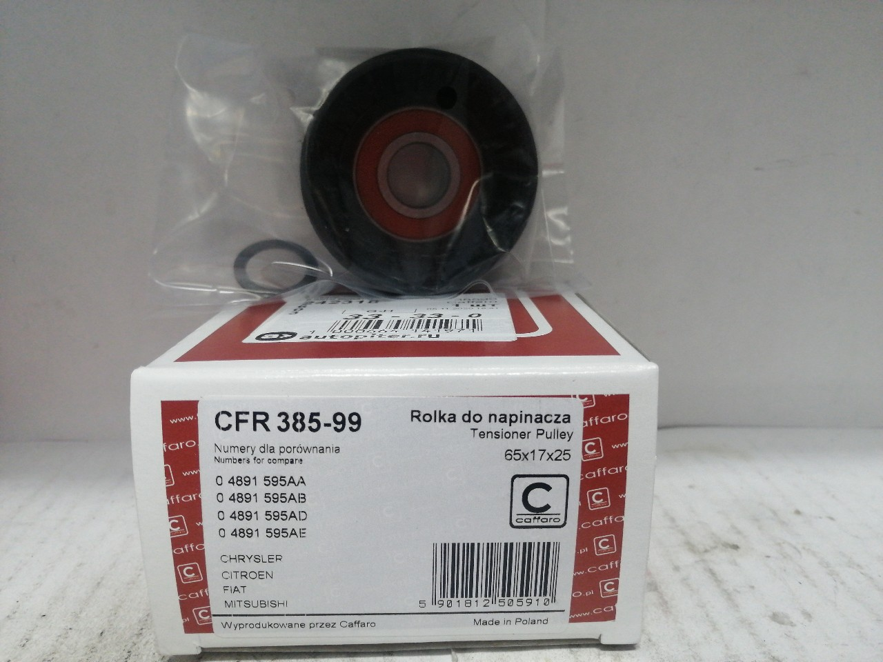 Купить запчасть CAFFARO - 38599 Ролик генератора натяжной PSA 4007, C-Crosser, Mitsubishi 2.0-2.4 (без натяжителя) 65x17x25