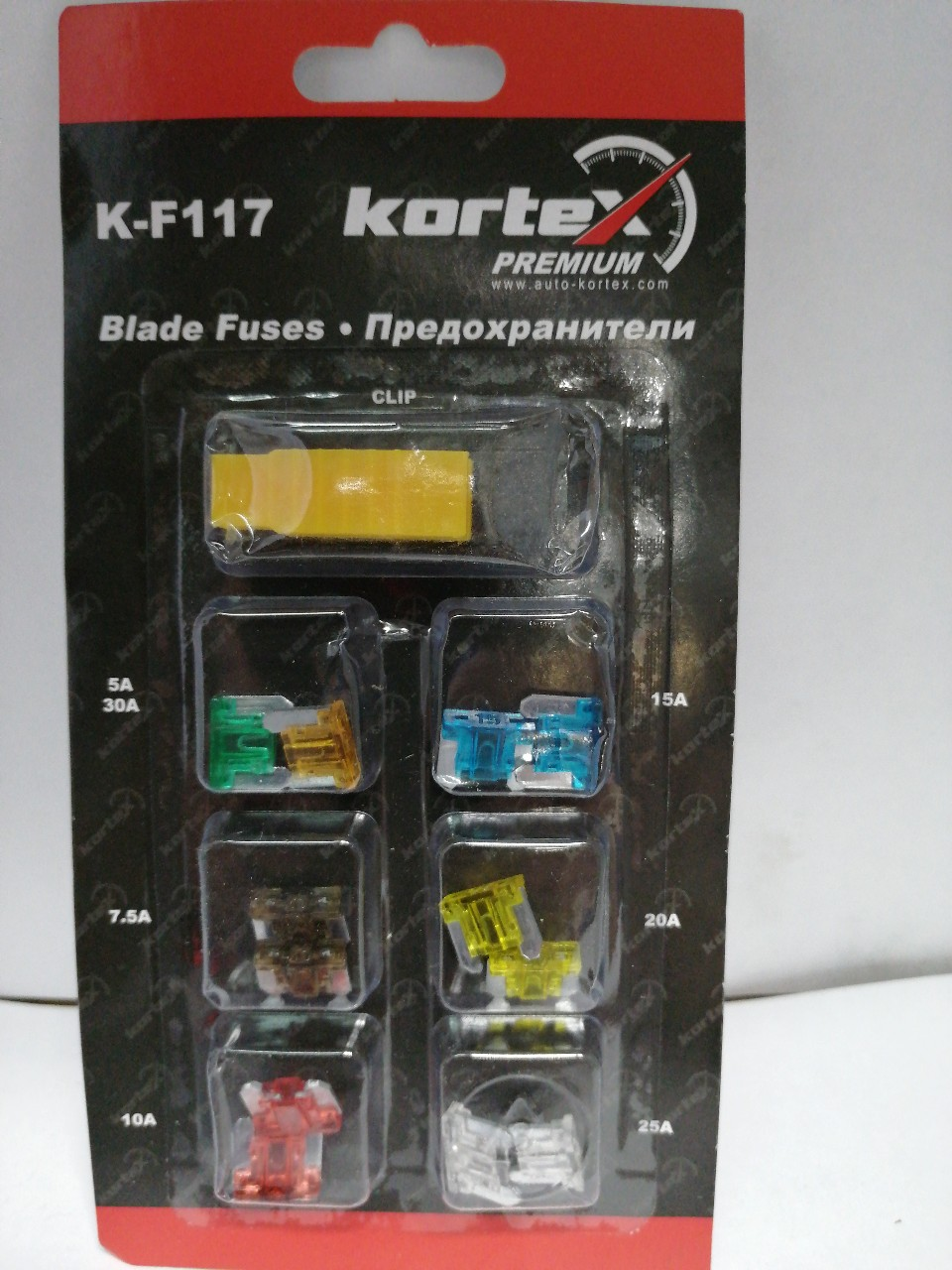Купить запчасть KORTEX - KF117 Предохранители к-кт Low Profile MINI (с пинцетом) (5A/30A по 1шт/7.5A/10A/15A/20A/25A