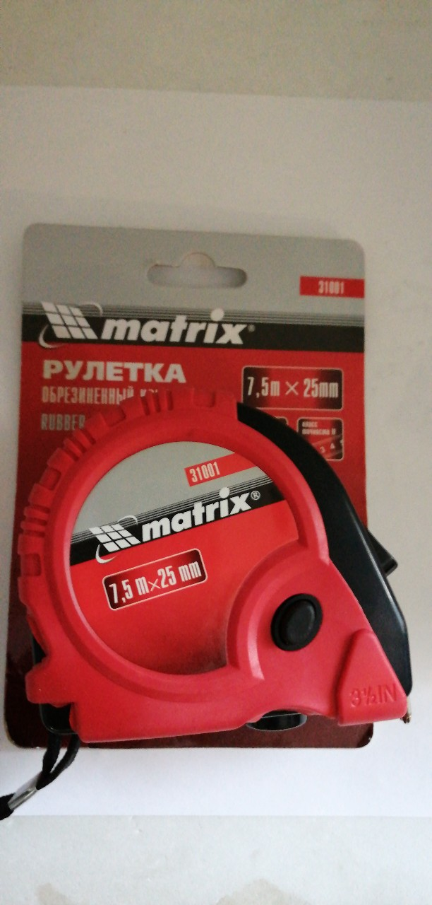 Купить запчасть MATRIX - 31001 Рулетка Rubber, 7,5 м х 25 мм, обрезиненный корпус// Matrix