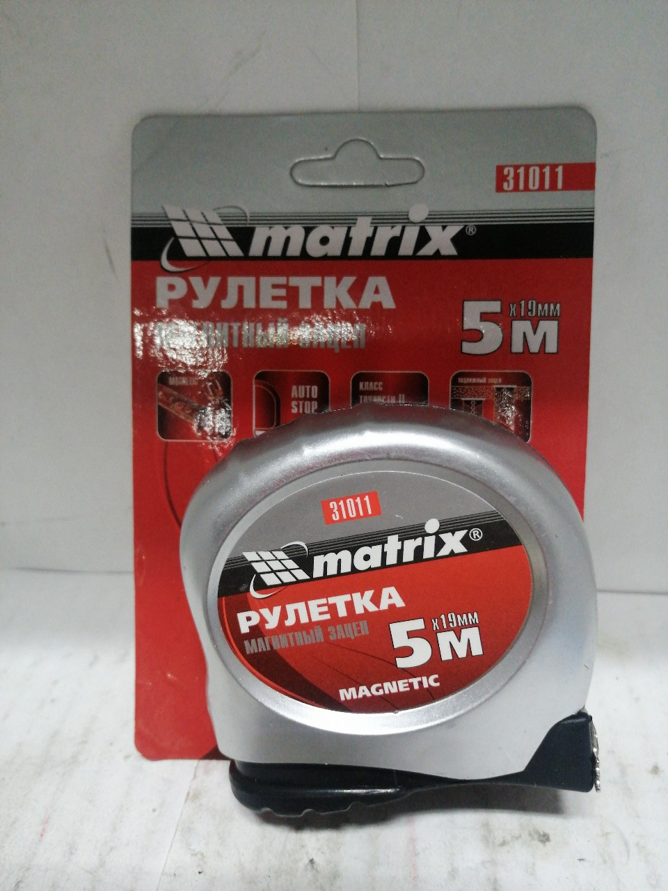 Купить запчасть MATRIX - 31011 Рулетка Magnetic, 5 м х 19 мм, магнитный зацеп// Matrix