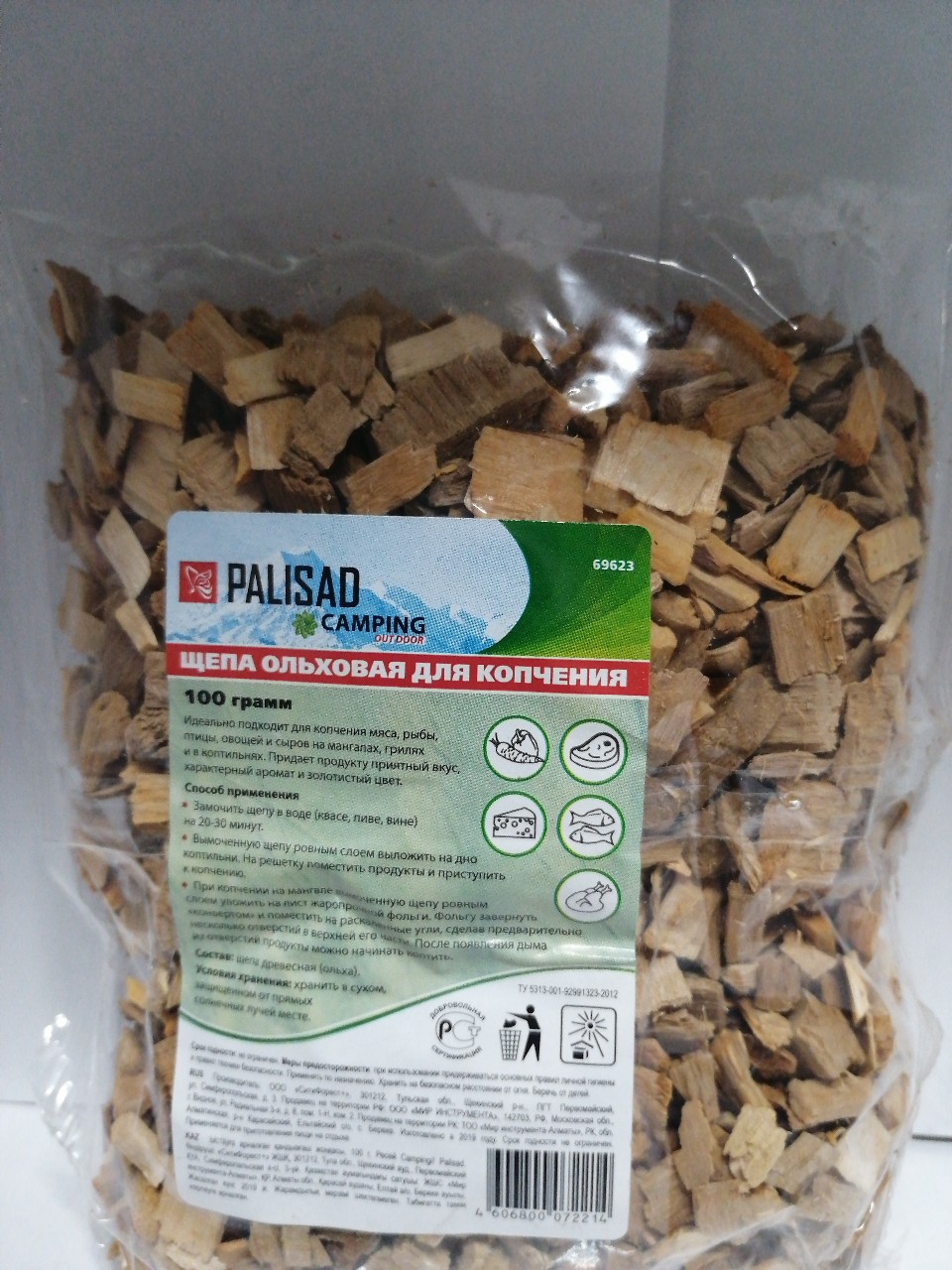 Купить запчасть PALISAD - 69623 Щепа ольховая для копчения, 100 гр Россия Camping// Palisad