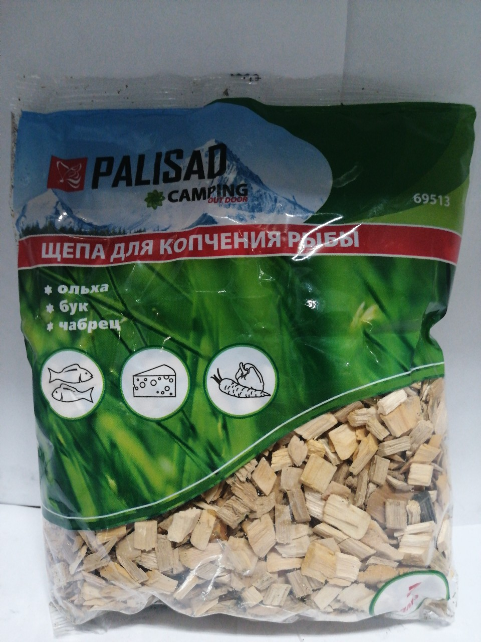 Купить запчасть PALISAD - 69513 Щепа для копчения рыбы (ольха+бук+чабрец), Россия Camping// Palisad