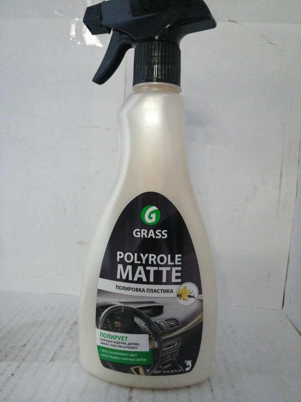 Купить запчасть GRASS - 110267 Полироль-очиститель пластика GRASS Polyrole Matte матовый ваниль 500мл триггер