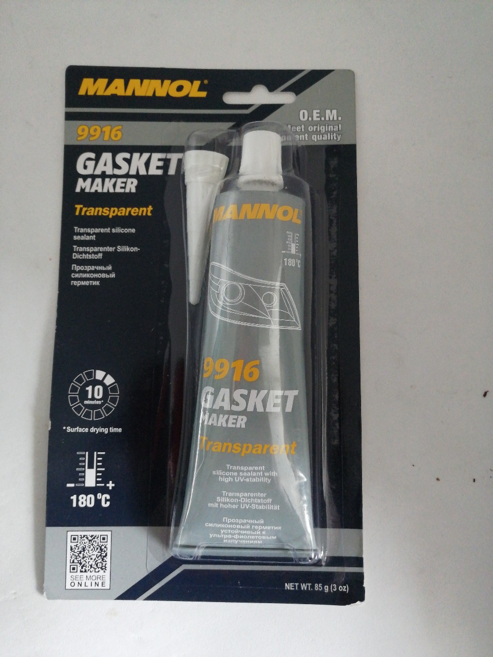 Купить запчасть MANNOL - 2410 9916 MANNOL Gasket Maker Transparent 85 гр. Прозрачный силиконовый герметик (от -40 С до +180 С)