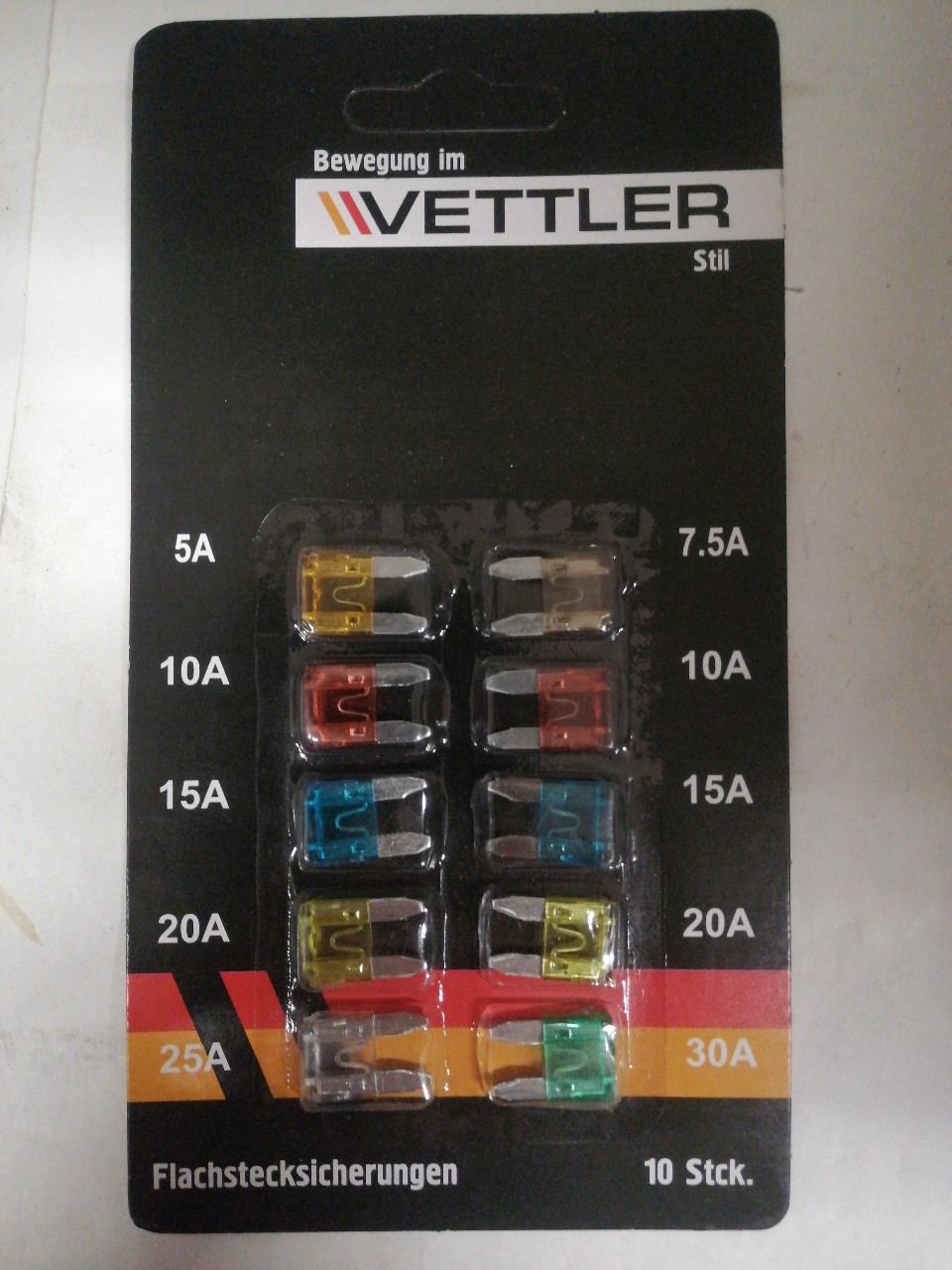 Купить запчасть VETTLER - 530A Предохранители (набор 10шт 5-30А) мини
