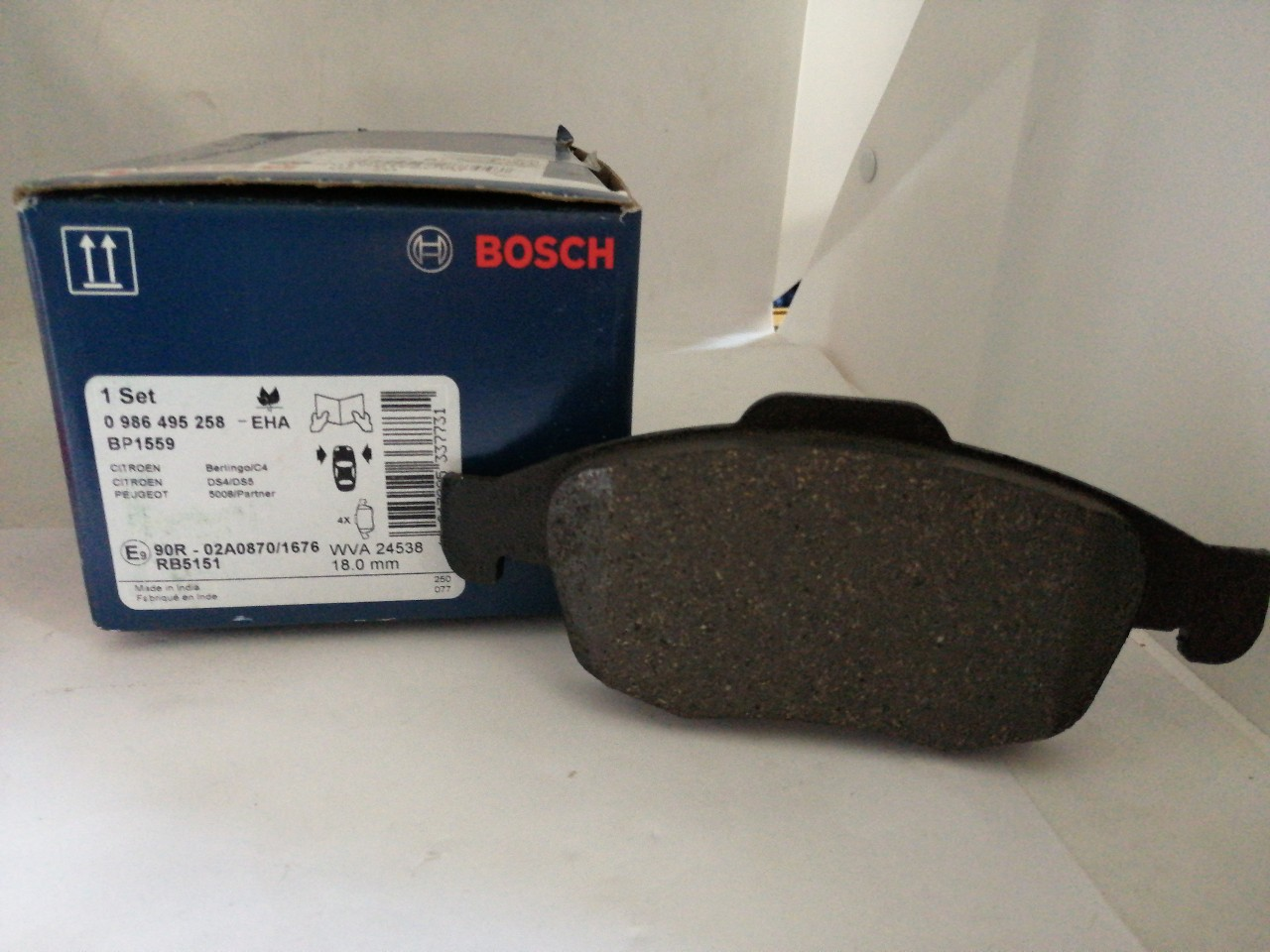 Купить запчасть BOSCH - 0986495258 0 986 495 258_колодки дисковые п.!\ Citroen C4 Picasso 1.6HDi/1.8i 06>