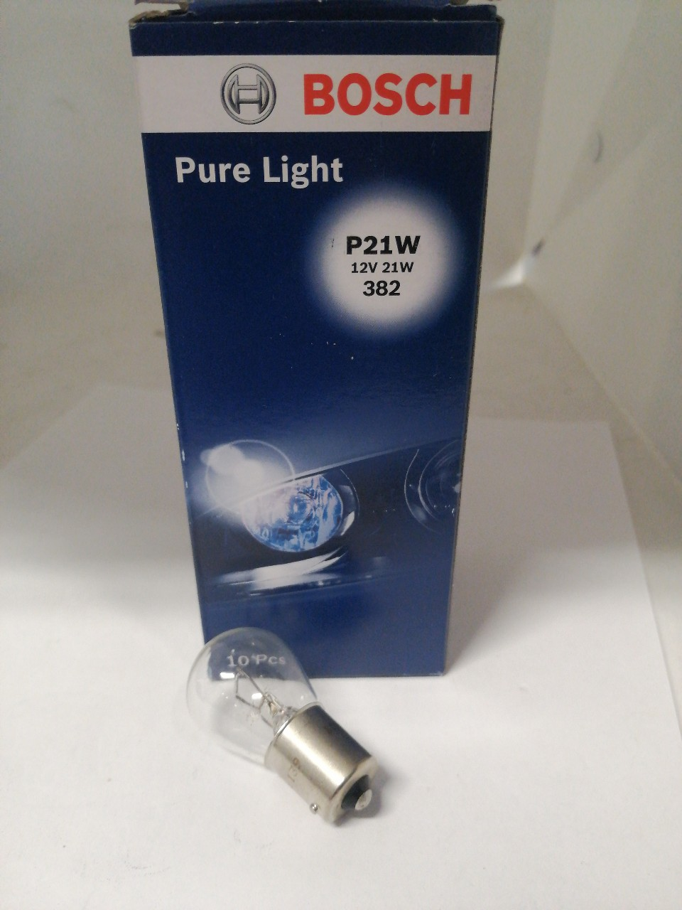 Купить запчасть BOSCH - 1987302201 Лампа накаливания сигнальная P21W BA15s Pure light 12V 21W Картон