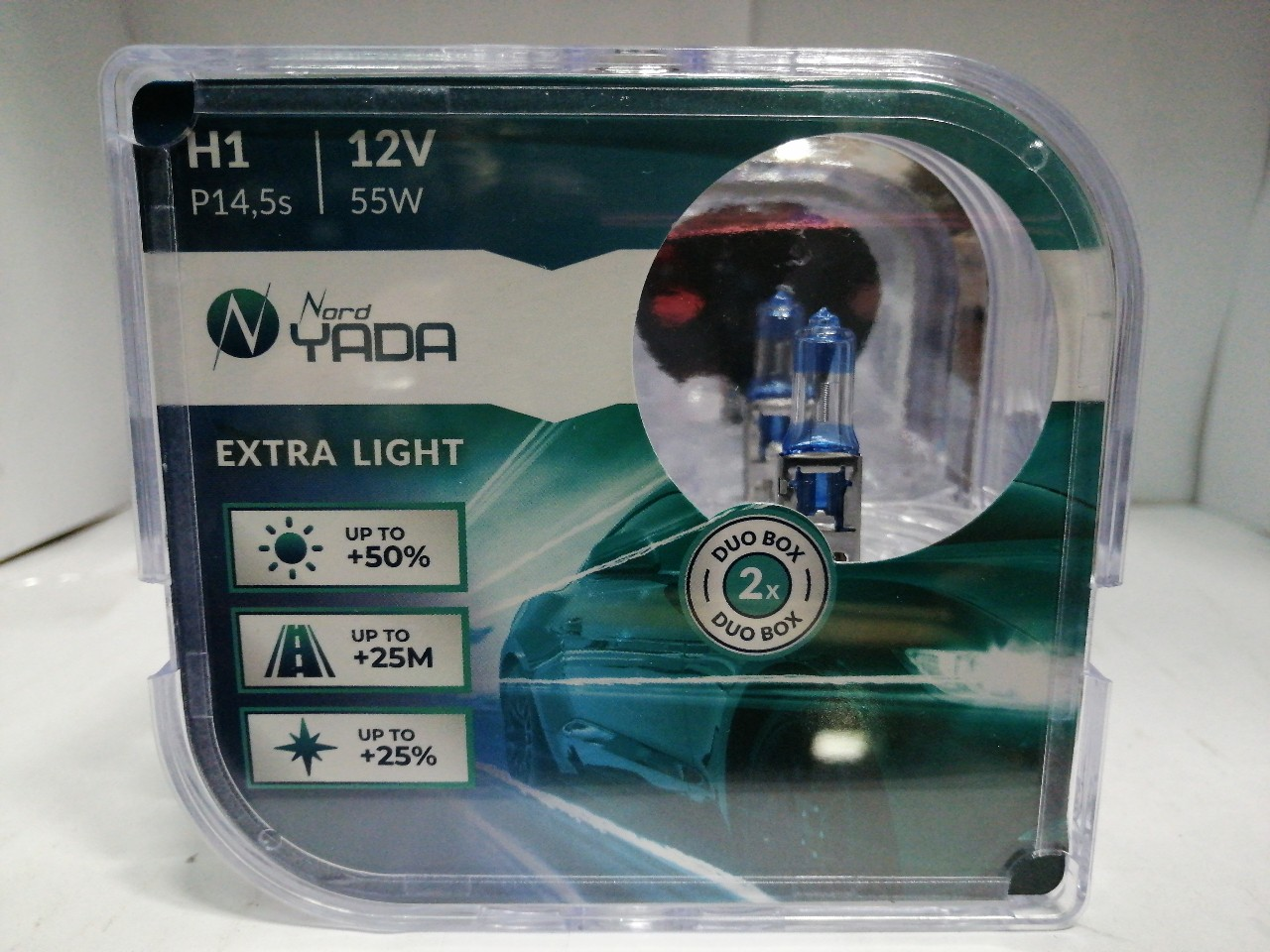 Купить запчасть NORD YADA - 907362 H1 12V 55W автолампа EXTRA LIGHT +50 % Plastic case - 2шт.