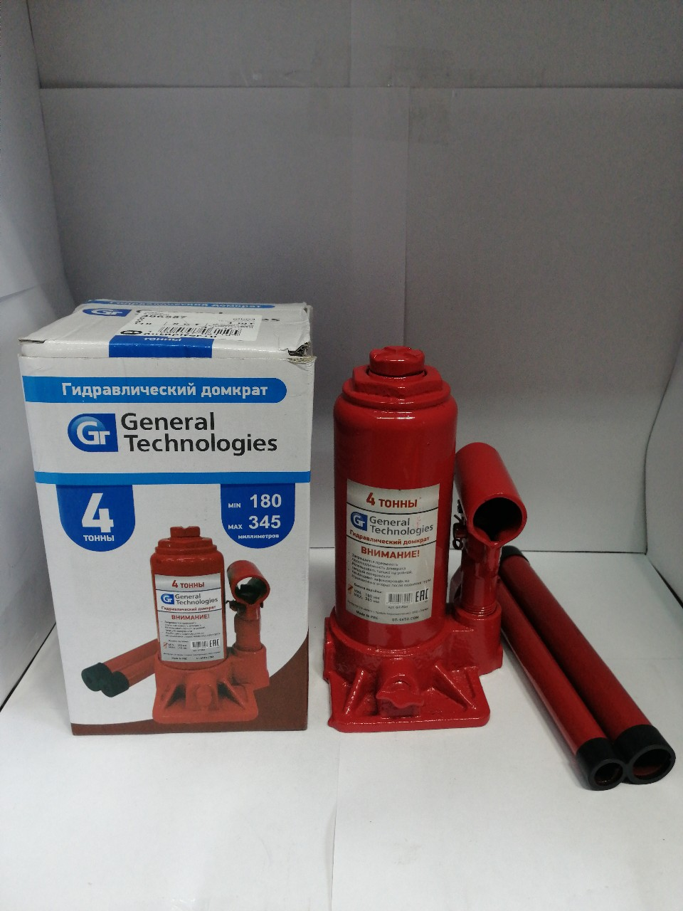 Купить запчасть GENERAL TECHNOLOGIES - GTB04 Домкрат GT-B04 General Technologies 4т. бутылочн. гидравл. высота 180-345мм / 5