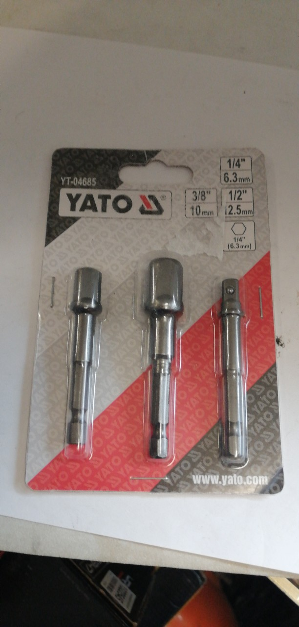 Купить запчасть YATO - YT04685 Набор адаптеров 14, 38, 12 - HEX 6 мм YT04685
